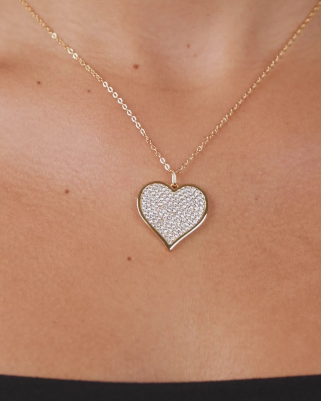 Sterling Silver CZ Statement Heart Pendant