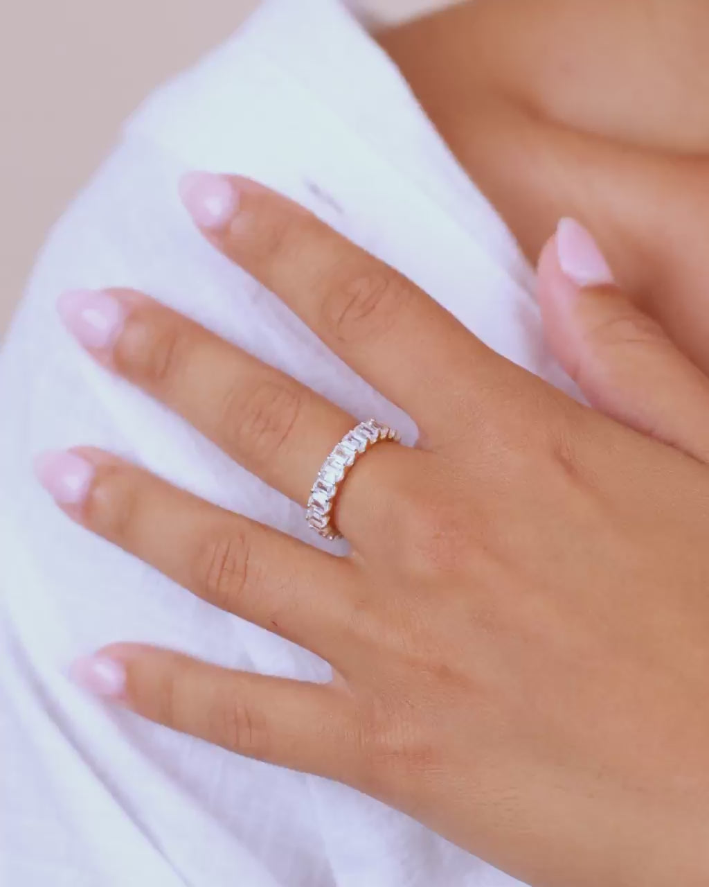 Sterling Silver Rio Baguette CZ Ring