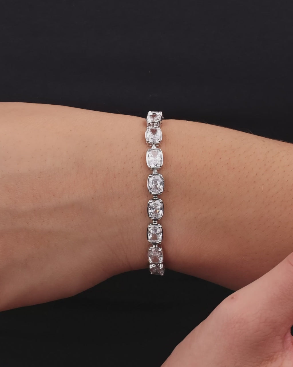 Elongated Cushion Tennis Bracelet