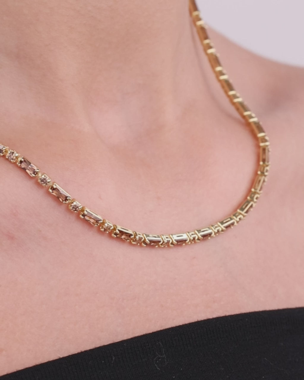Georgia Chocolate CZ Tennis Necklace