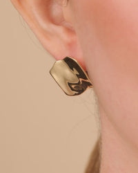 Sterling Silver Vivien Molten Square Statement Studs