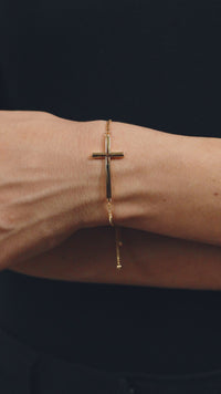 Polished Cross Bolo Bracelet