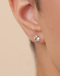 Sterling Silver Round Cut Prong Set Stud Earrings