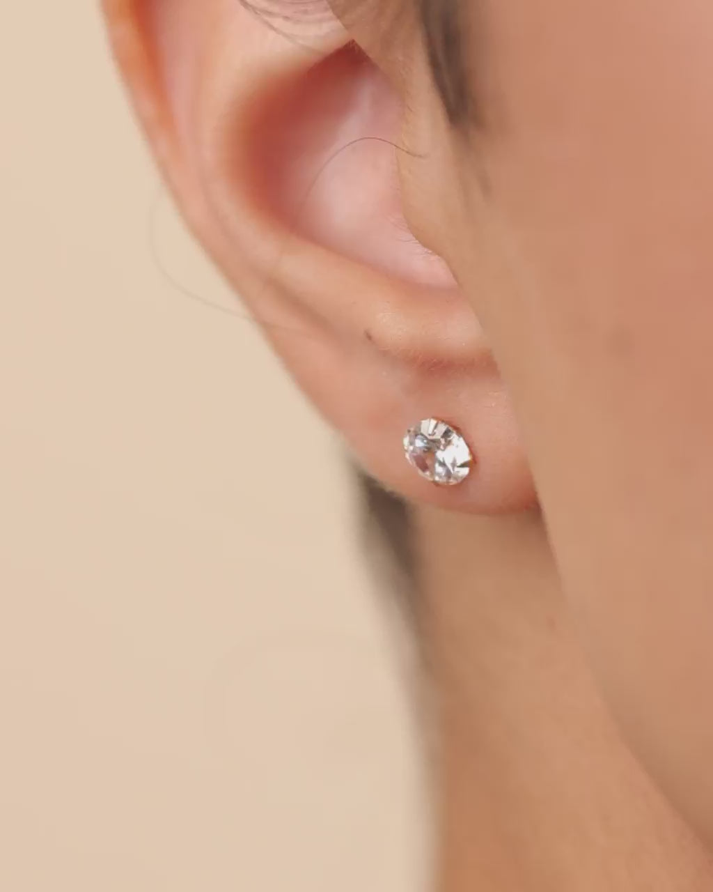 Sterling Silver Round Cut Prong Set Stud Earrings