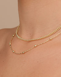 Layered Beaded Chain Necklace