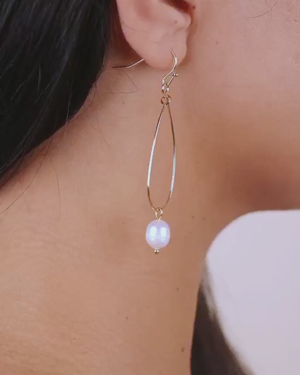 Teardrop Pearl Dangle Earrings