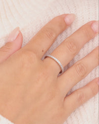 Sterling Silver 2mm Thin CZ Band Ring