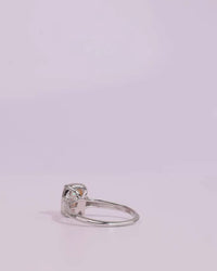 Sterling Silver Mini Frosted Opal Elongated Cushion Ring