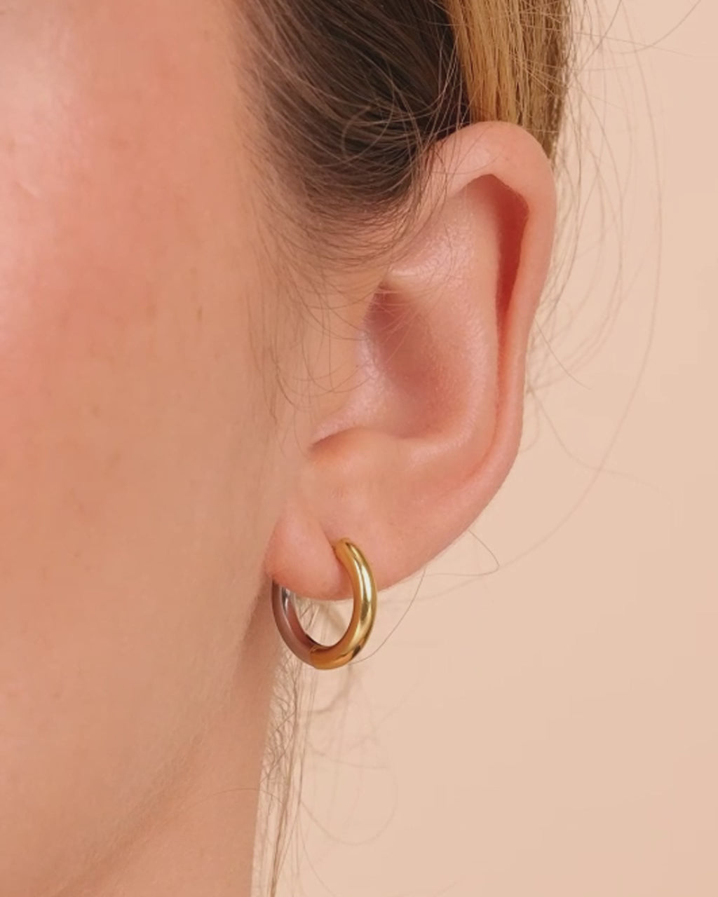Cinzia Dual Tone Thin Micro Hoops