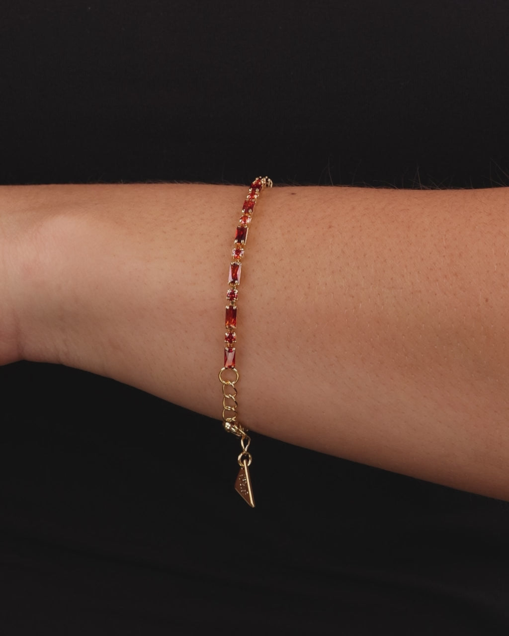 Georgia Garnet CZ Tennis Bracelet