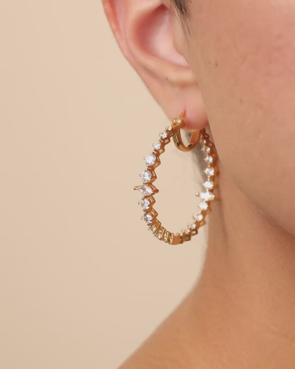 Aaliyah CZ Hoop Earrings