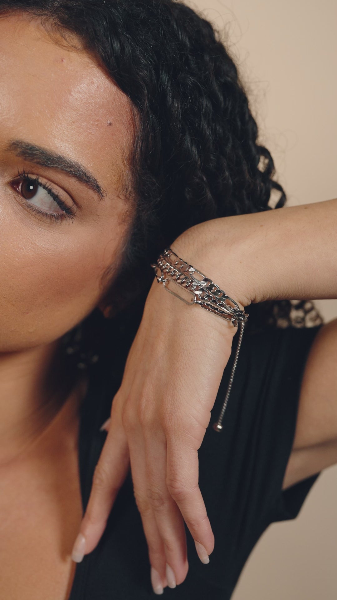 Layered Chain Bolo Bracelet