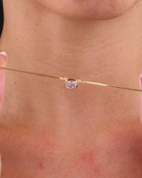 Sterling Silver Mini Elongated Cushion Box Chain Necklace