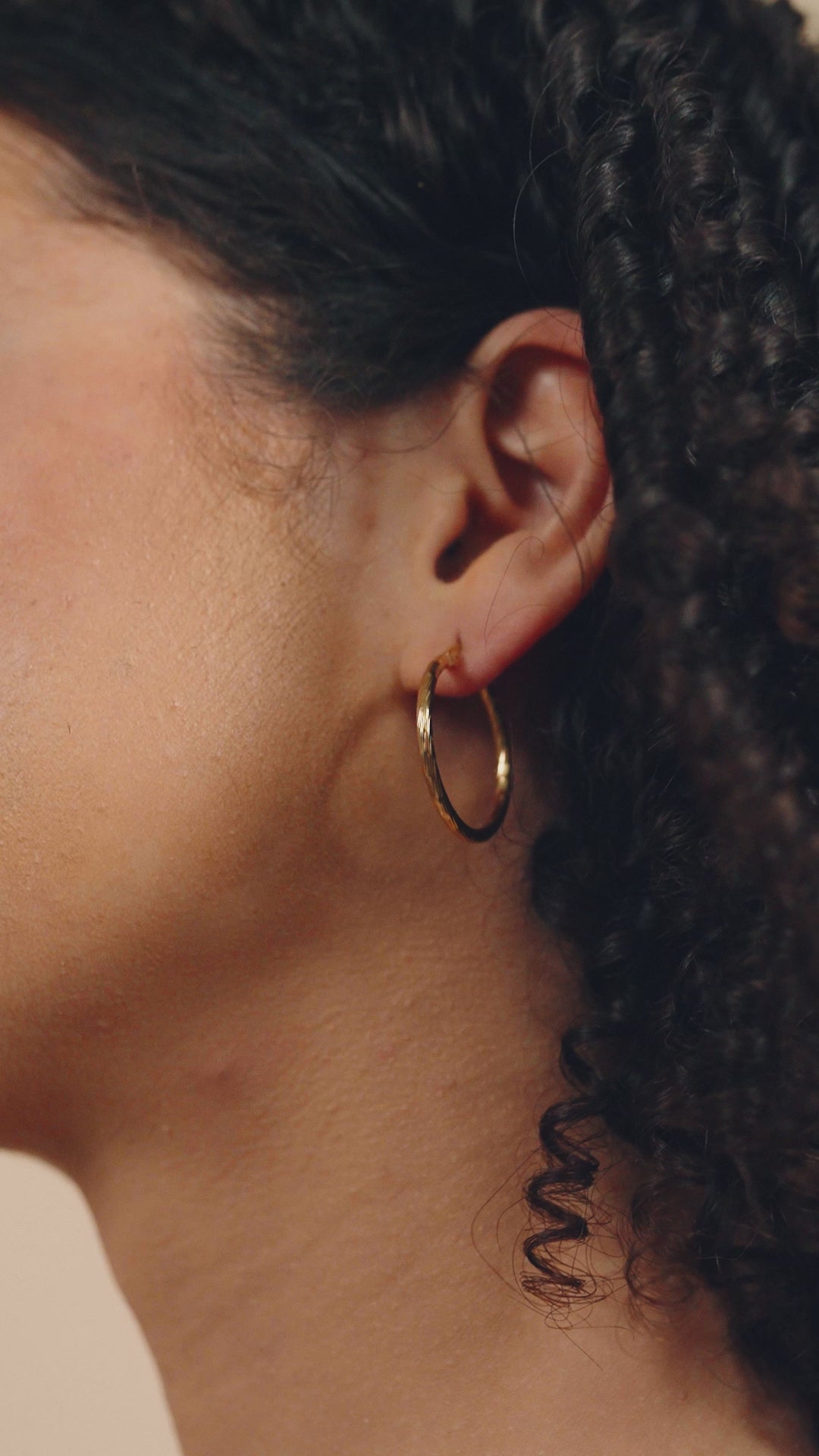 Sterling Silver Anita Textured Hoop Earrings