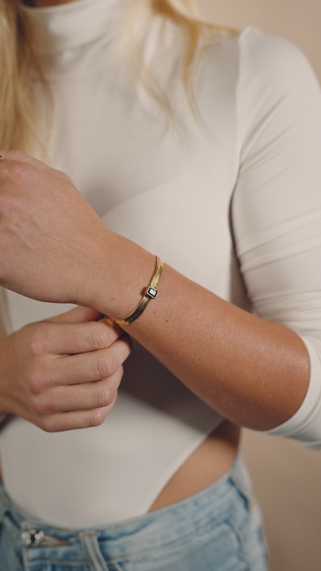 Calder Station CZ Herringbone Bracelet