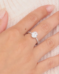 Sterling Silver Cubic Zirconia Oval Ring