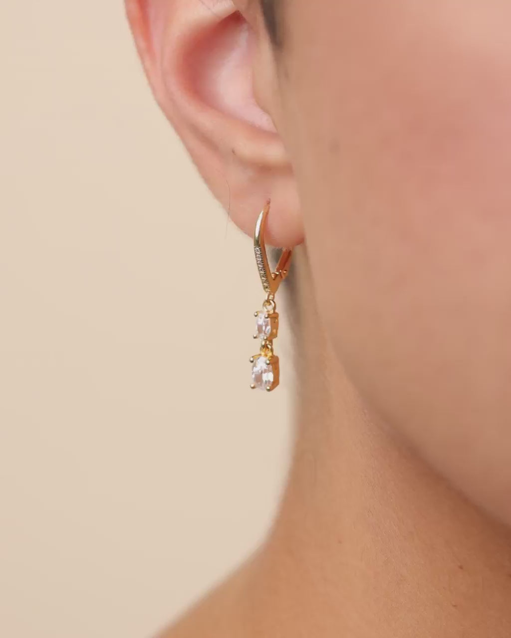 Sterling Silver Liesel Oval Cut CZ French Clip Earrings
