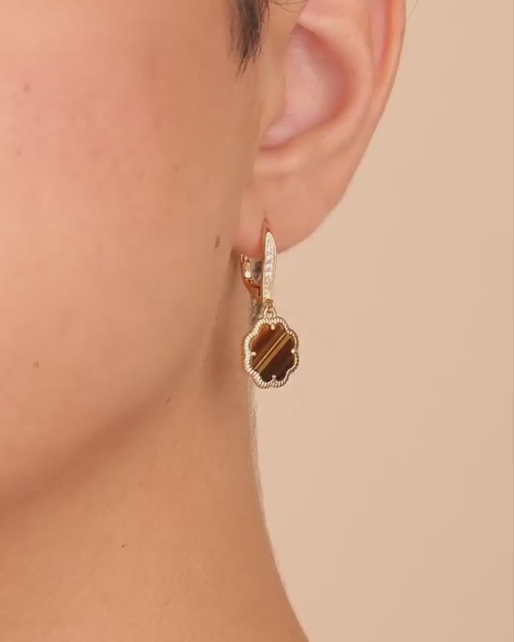 Rose Petal Short Drop Earrings
