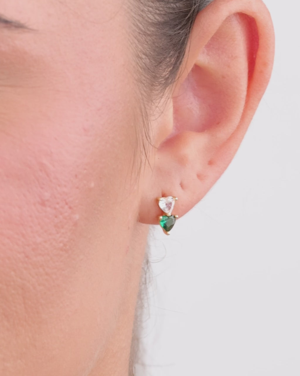 Brittany Heart Duo Studs