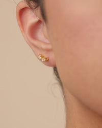Sterling Silver Round Cut Mini Ear Crawlers