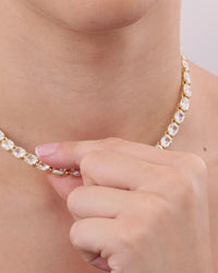 Elongated Cushion Tennis Necklace