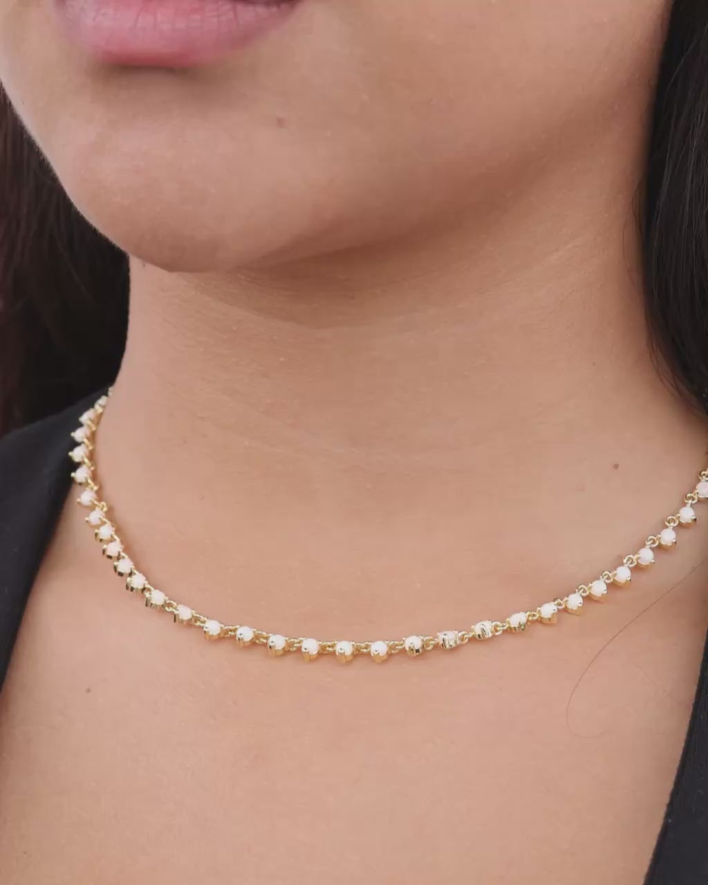 N1OPB3082CH staggered opal necklace