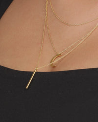Crescent & Bar Multi Layer Necklace