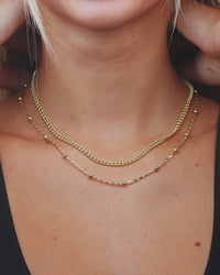 Layered Beaded Chain Necklace