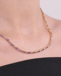 Georgia Amethyst CZ Tennis Necklace