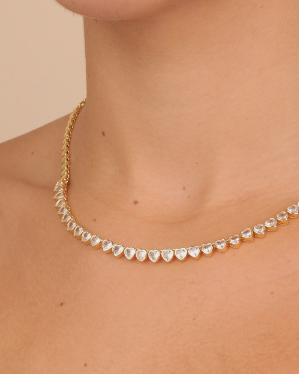 Stephanie Heart CZ Tennis Necklace