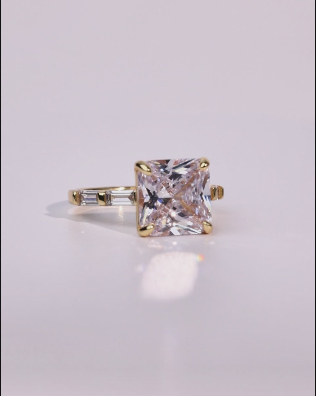 Sterling Silver Princess Baguette Ring