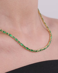 Georgia Emerald CZ Tennis Necklace