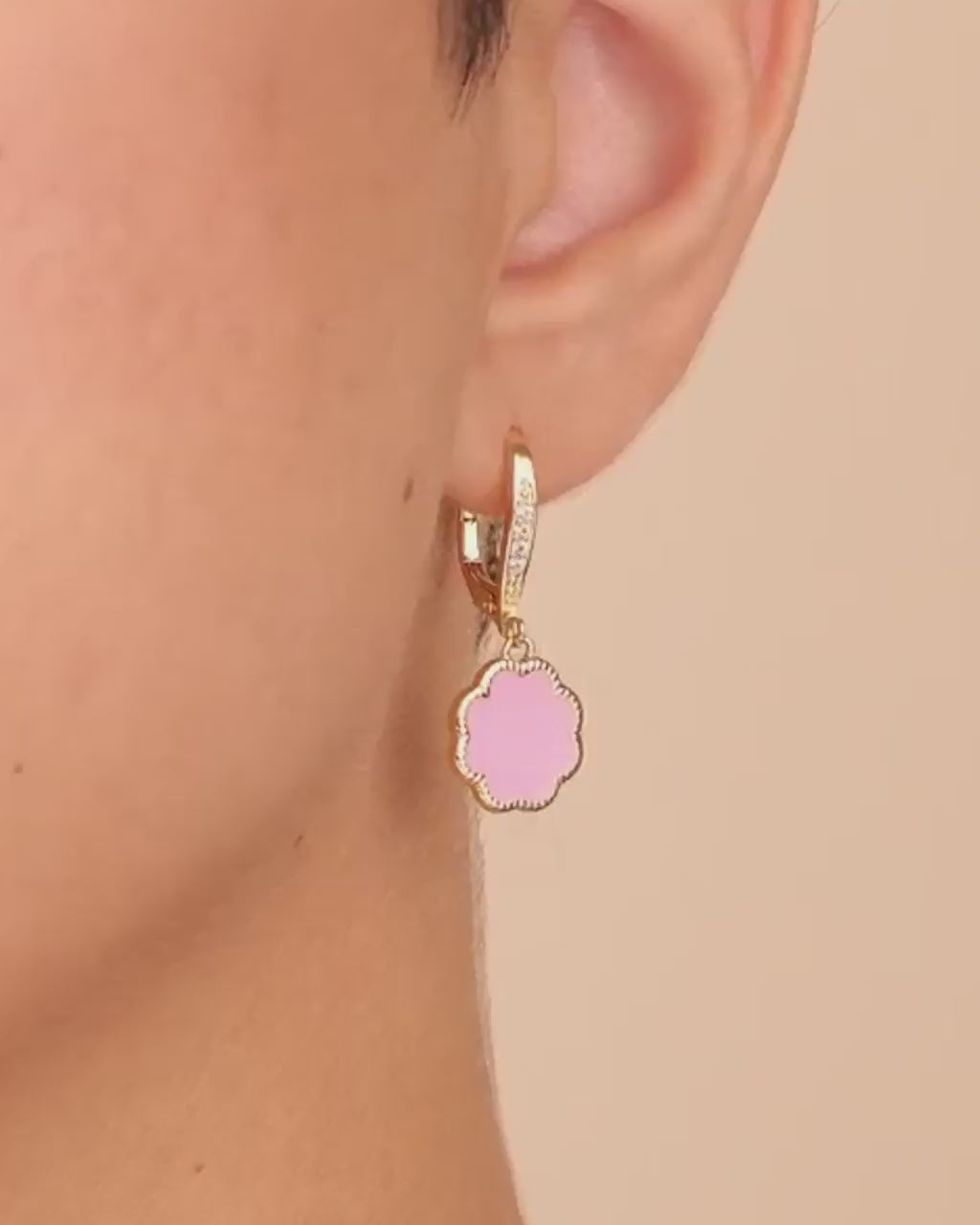 Rose Petal Short Drop Earrings