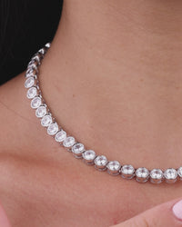 Helene Bezel CZ Tennis Necklace