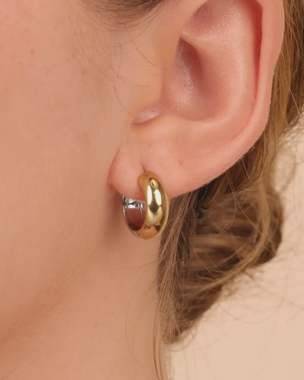 Betina Dual Tone Thick Micro Hoops