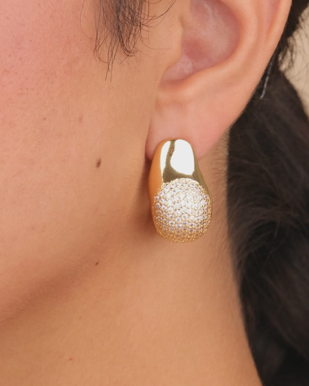 Wesley CZ Statement Huggie Hoop Earrings