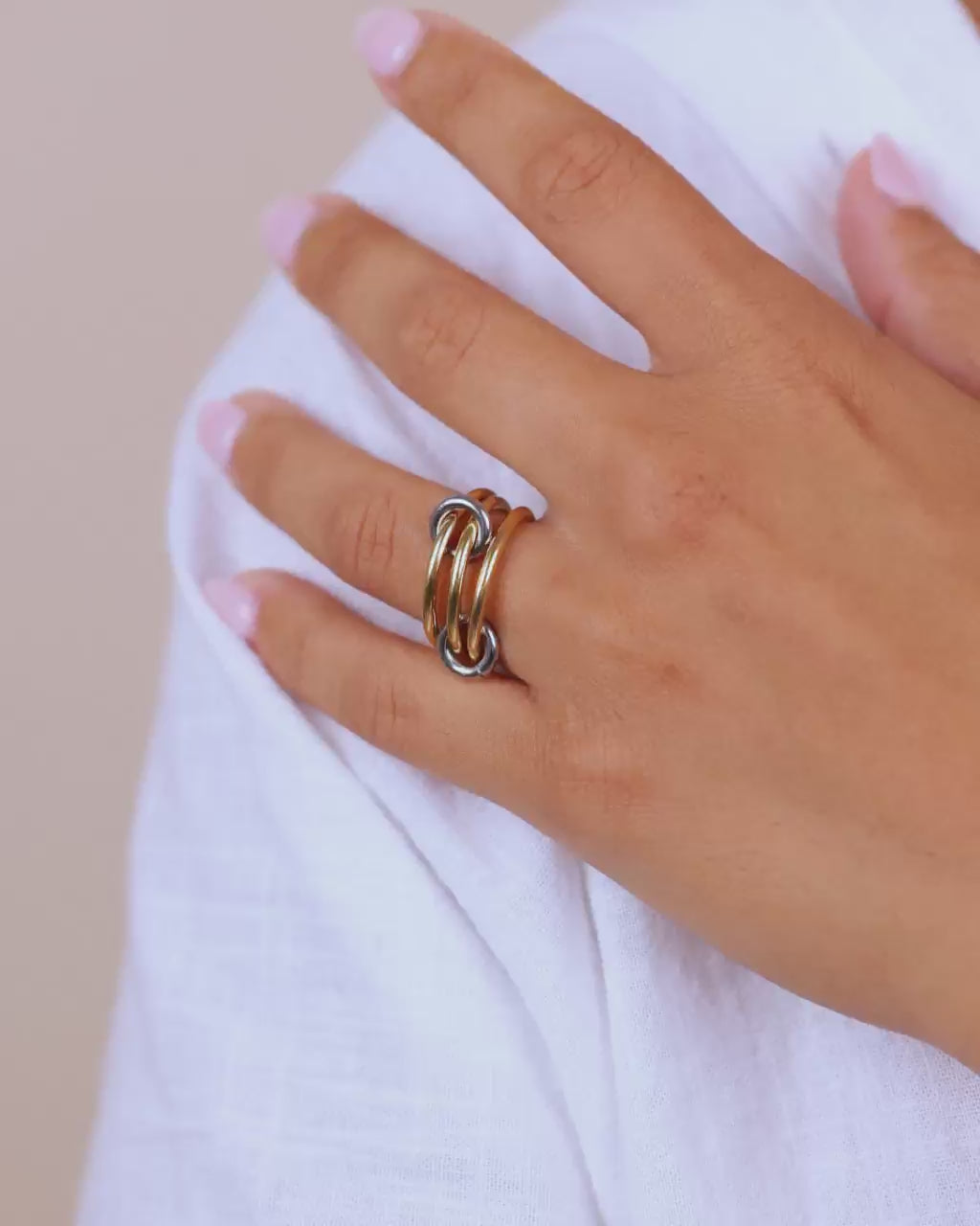 Sterling Silver Jasmin Link Stacking Ring