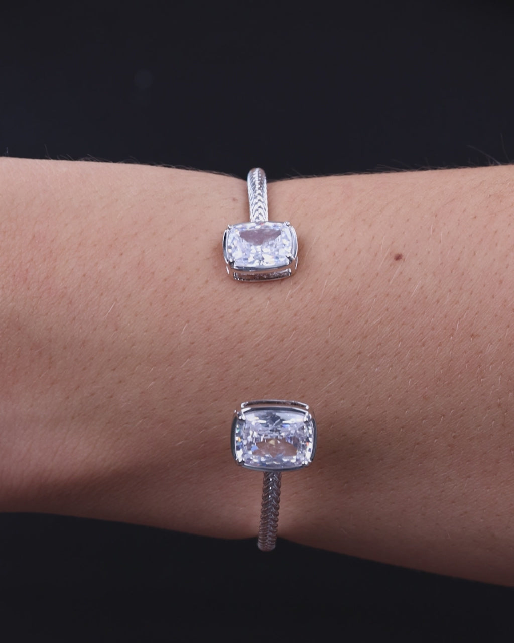Elongated Cushion Cuff Bangle