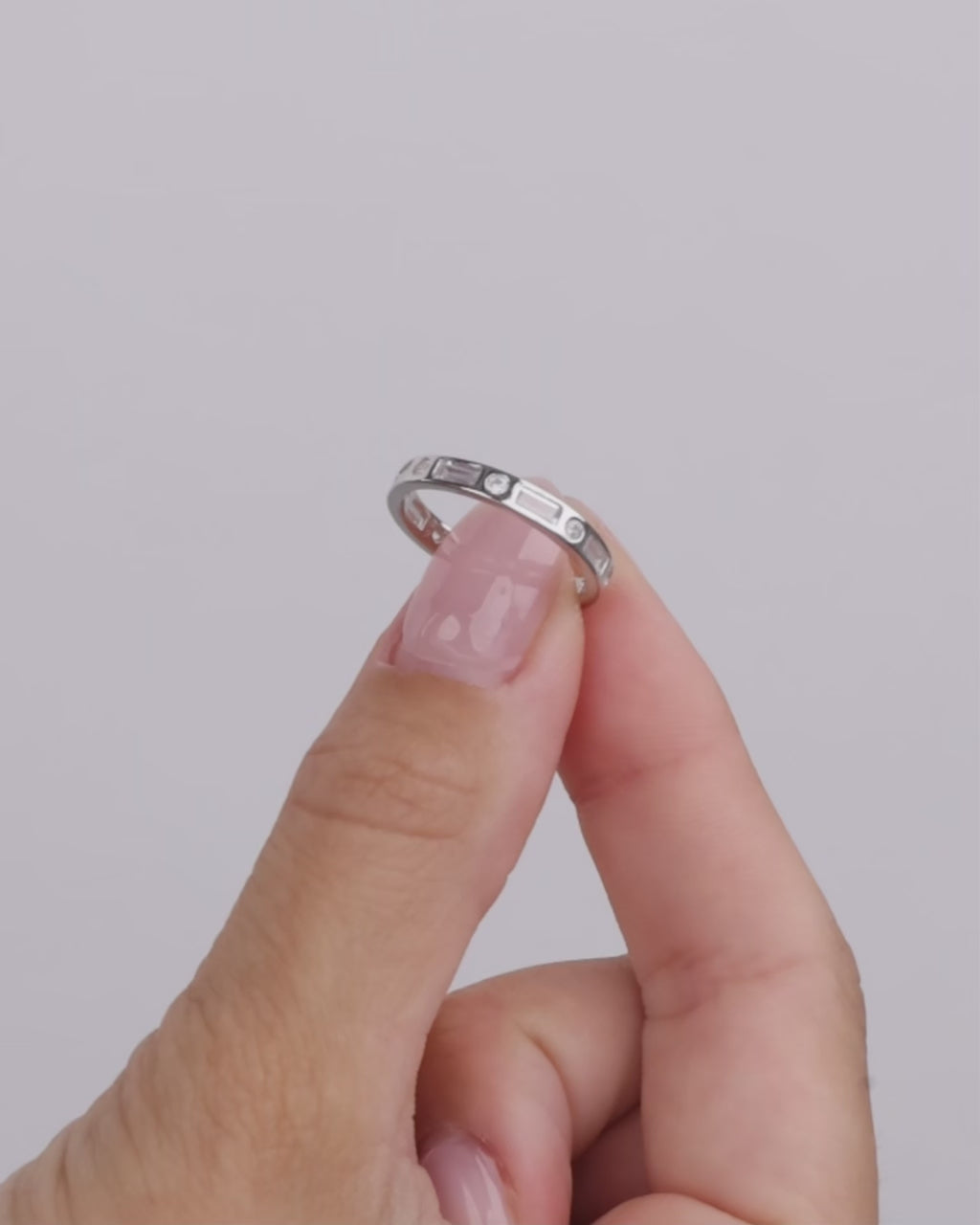 Sterling Silver Ethel CZ Band Ring