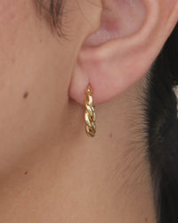 Hazel Textured Twisted Hoop Earrings