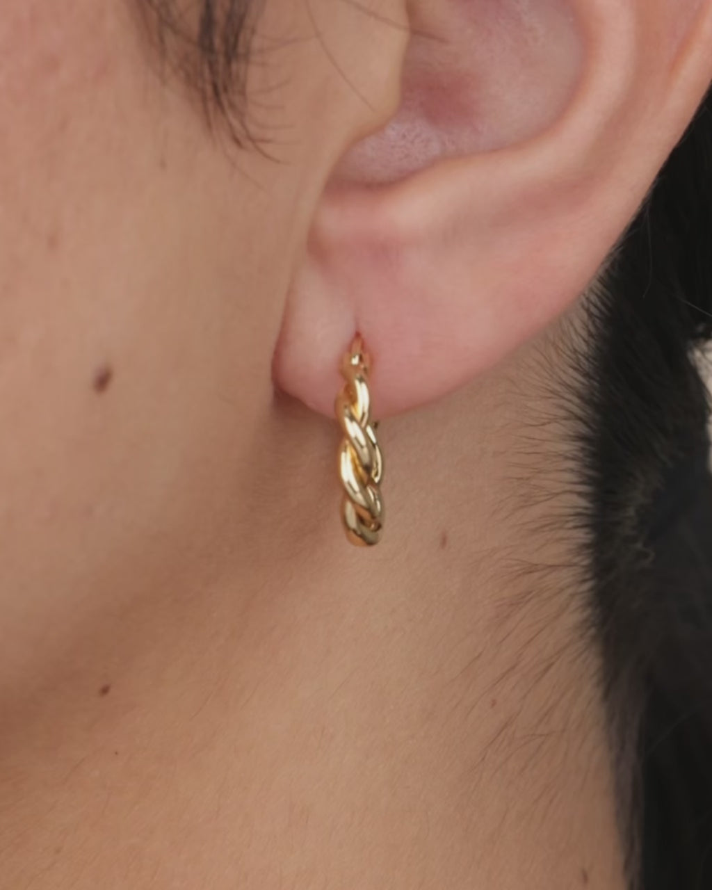 Hazel Textured Twisted Hoop Earrings