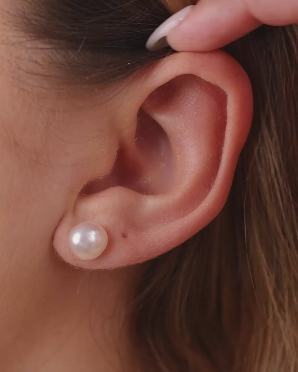 Sterling Silver Baroque Pearl Stud Earrings