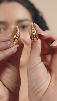 Raze Pearl Studded Drop Studs