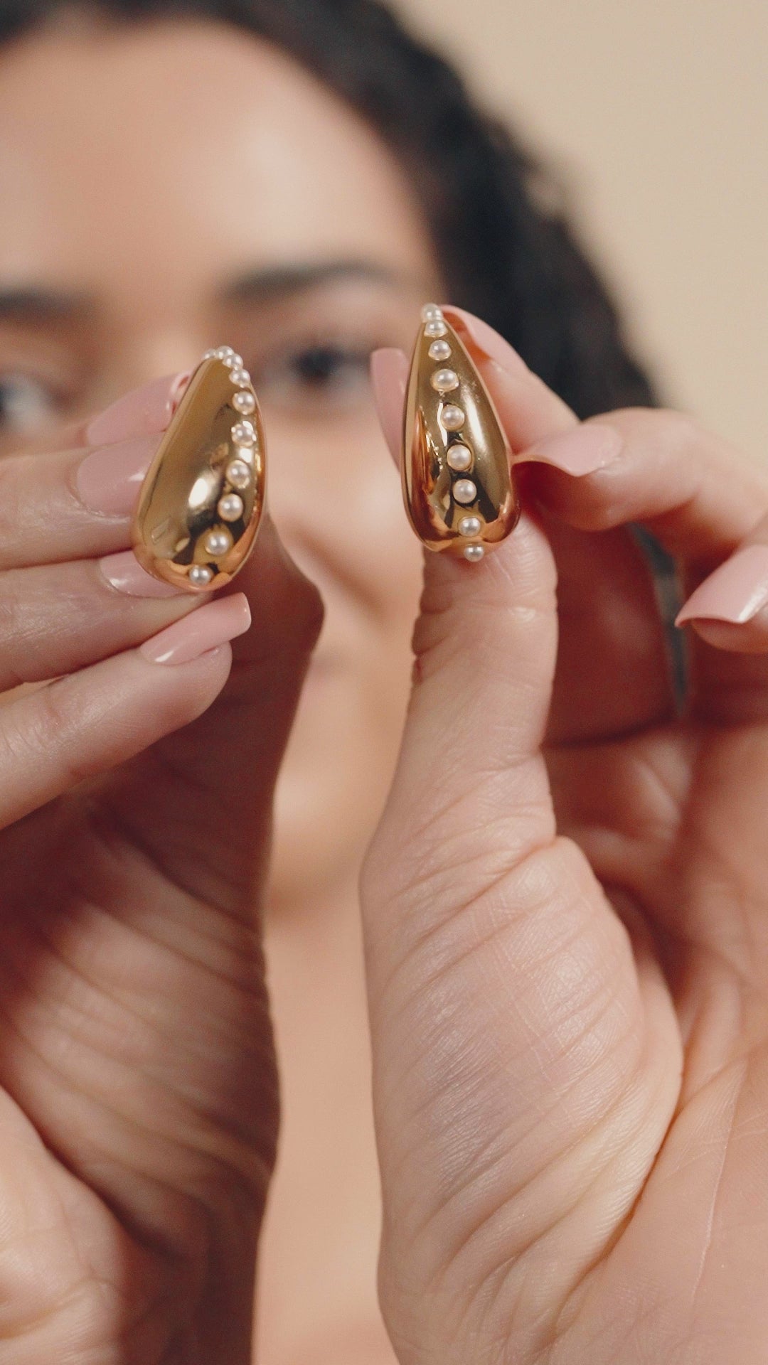 Raze Pearl Studded Drop Studs
