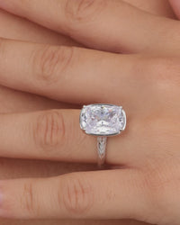 Silver diamond Ring on hand