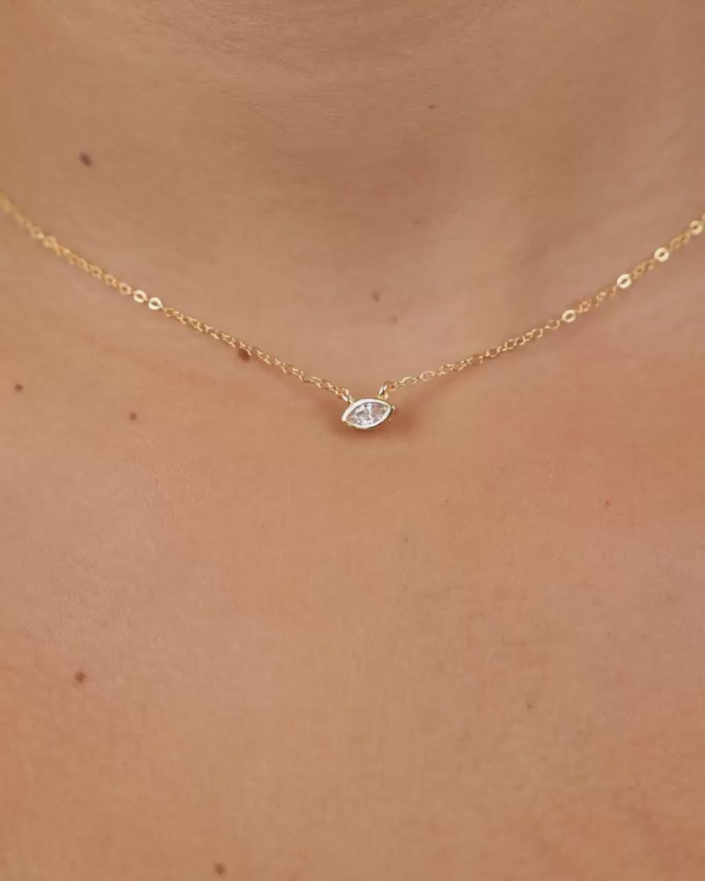 Sterling Silver Marquise Bezel Set Pendant