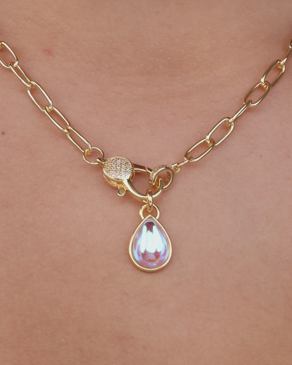 Tay Moonstone Charm & Chain Necklace