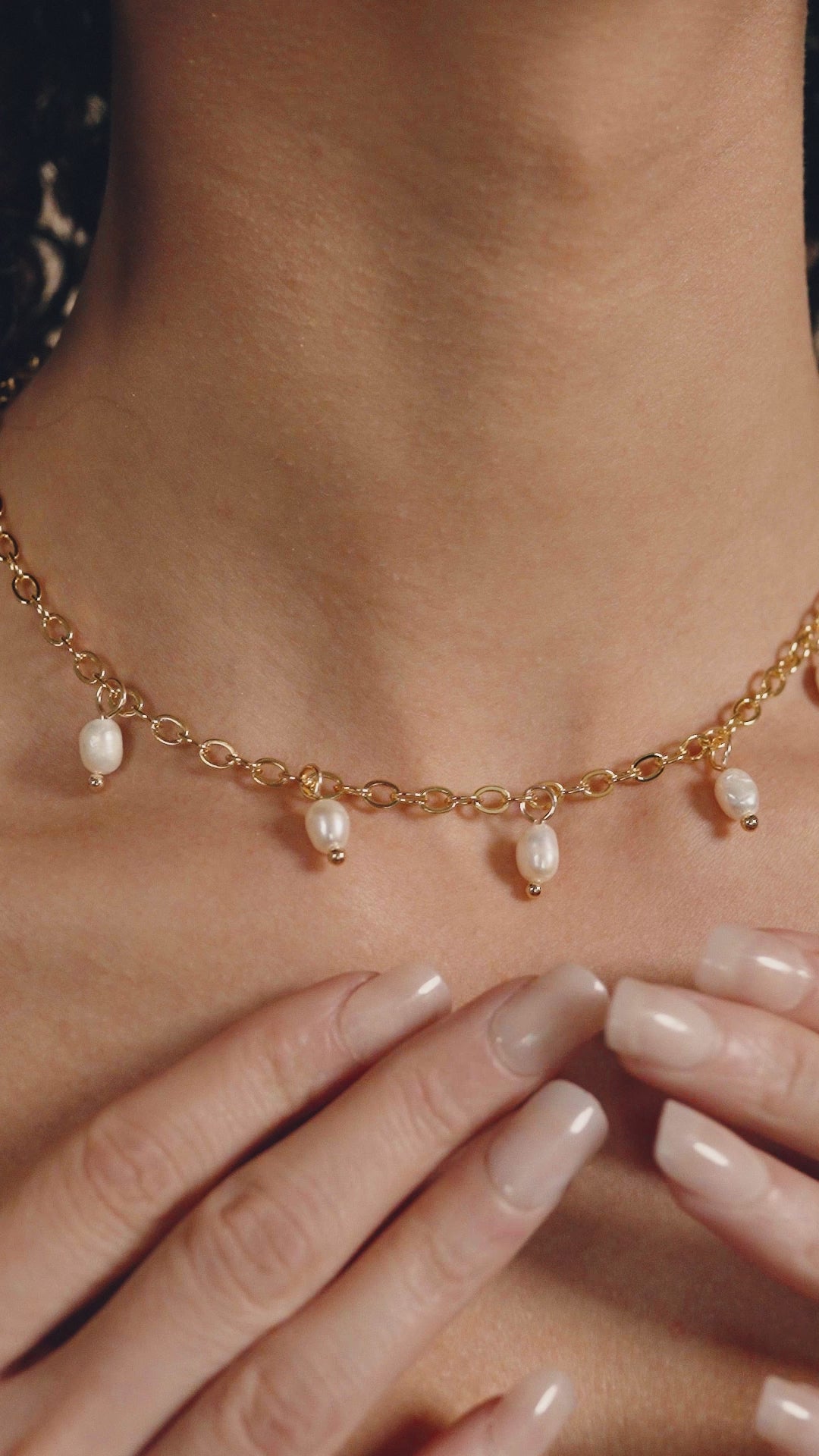 Dottie Stationed Freshwater Pearl Choker Necklace – Sterling