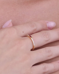 Sterling Silver Thin Garnet CZ Stacking Birthstone Ring