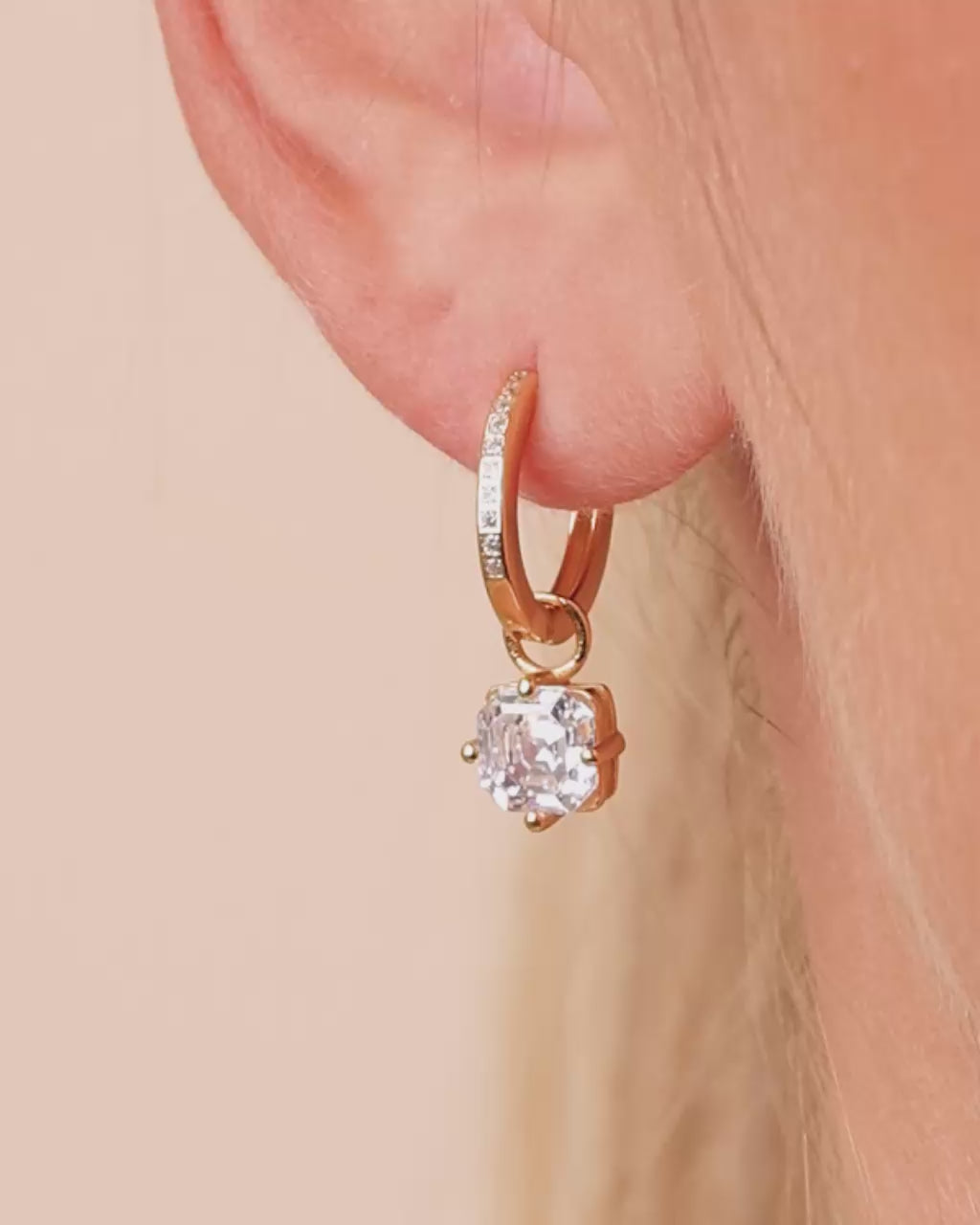 Sterling Silver Princess Cut French Clip Earrings